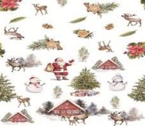 Клеенка на тк.основе с печатью "LIONEL" ПВХ 6738 Е. Новый год (1.37х20м)