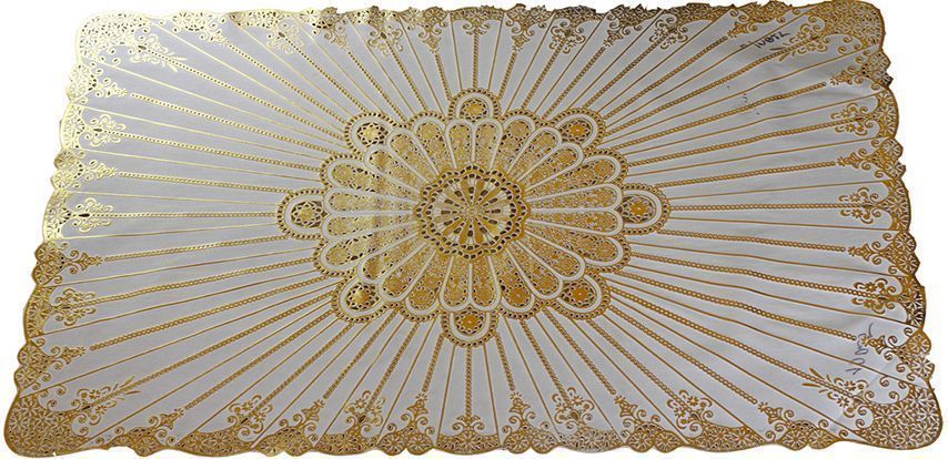 Термосалфетка (30*45) винил. ажурная сер./зол. квадрат/овал 10204 (уп.12 шт.)