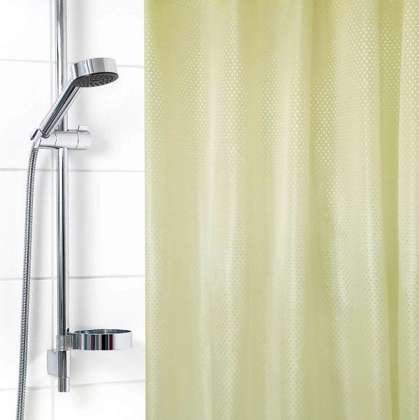 Штора для ванной тканевая желтая, ромб, "Бриллиант", 180*180