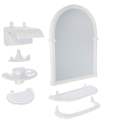 Зеркальный набор для ванной белый, "Олимпия"