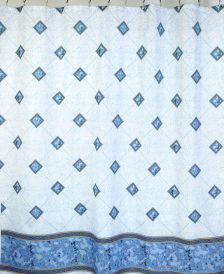 Штора для ванной тканевая синяя, 1185, "Залел", 180*200