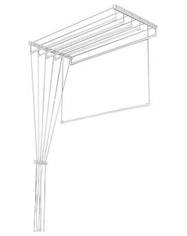 Сушилка для белья потолочная 6 линий, 1,5 метра, белая, уп.пакет, Лиана
