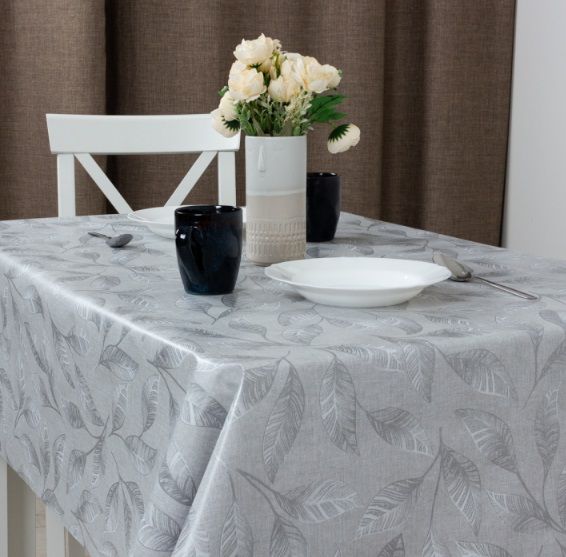 Клеенка на нетк.основе "Camelia" 304/8 Листья серебро (1,40х20м)