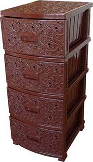 Комод 4-х секц. декор "Ажур" коричн.