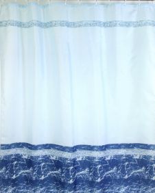 Штора для ванной тканевая синяя, 1180, "Залел", 180*200
