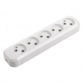 General роз. колодка 5гн., 10А, 250В, 2,2кВт Серия "Easy" с доп. крышкой (АВС-пластик) белая