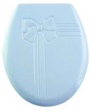 Крышка для унитаза жесткая голубая "Бантик"