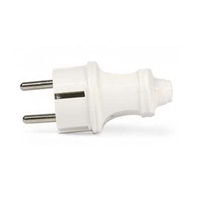 SmartBuy вилка 16А 250В (АБС-пластик, прямая, белая, земля) SBE-16-P01-w