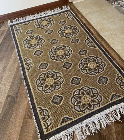 Коврик из хлопка 60*120 сер./беж. UK58131 Kilim Usak