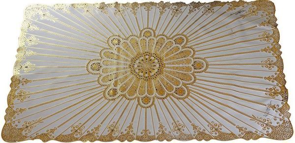 Термосалфетка (30*45) винил. ажурная сер./зол. квадрат/овал 10204 (уп.12 шт.)