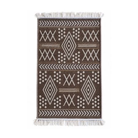 Коврик из хлопка 60*120 крем./сер. UK70531 Kilim Usak