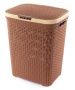 Корзина для белья 40л бежевая Ротанг (латте)