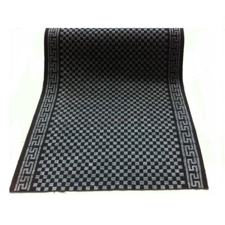 Напольная дорожка ворсовая влаговпитывающая жаккард 0,9*15м черная