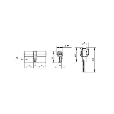 Цилиндровый механизм Z4000Key60 хром