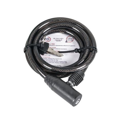 Замок тросовый PK-BIKE-1012-KEY (10х1200) 2key/подвес