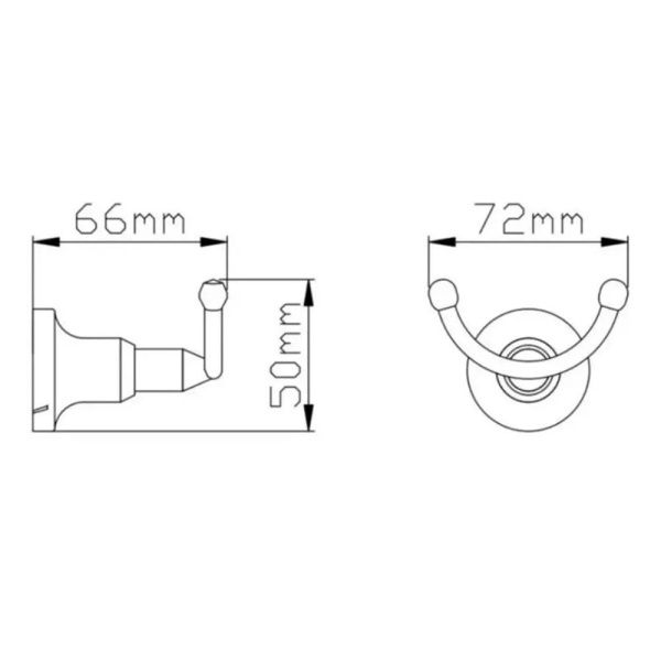 Крючок настенный двойной  P1805-2BL (18BL серия)