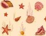 Штора для ванной ПЭВД бежевая, Ракушка 180*180