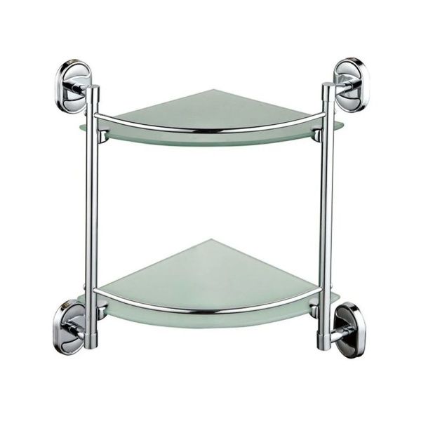 Полка стеклянная угловая 2-х ярусная P2907-2 (29 серия)