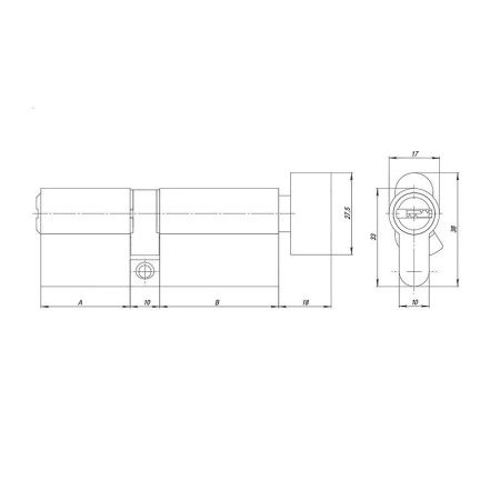 Цилиндровый механизм AZ2002Knob60 хром