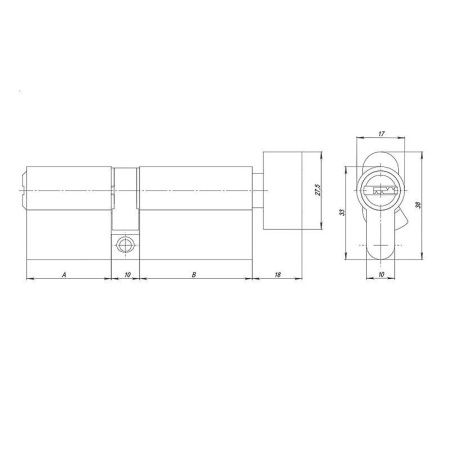 Цилиндровый механизм AZ2002Knob70 хром