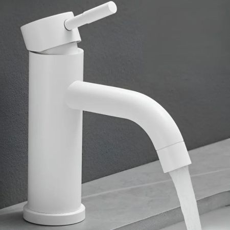 Смеситель для раковины монокомандный  белый  Potato Эверест B10-2017M