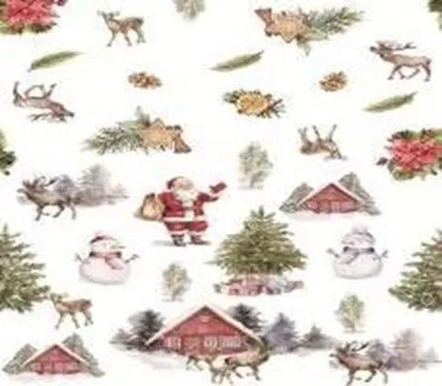 Клеенка на тк.основе с печатью "LIONEL" ПВХ 6738 Е. Новый год (1.37х20м)