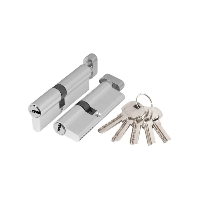 Цилиндровый механизм AX2002Knob70 хром с вертушкой