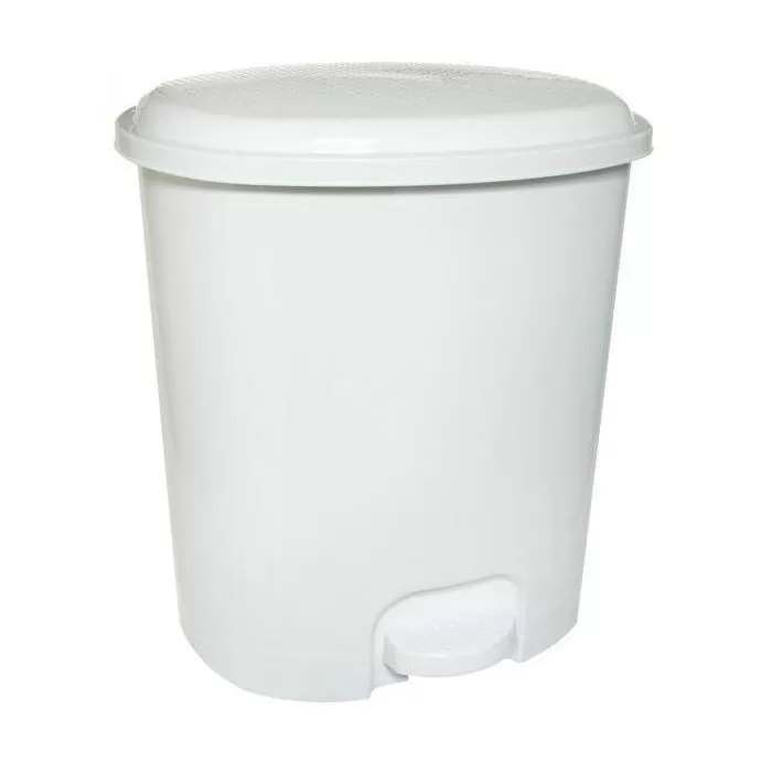 Ведро для мусора 12л белое с педалью