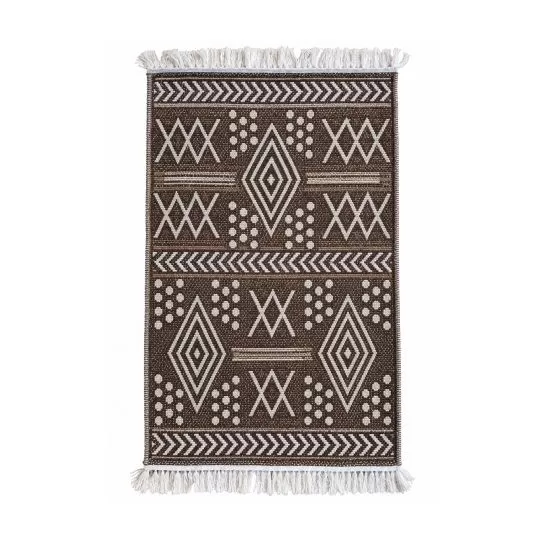 Коврик из хлопка 60*120 крем./сер. UK70531 Kilim Usak