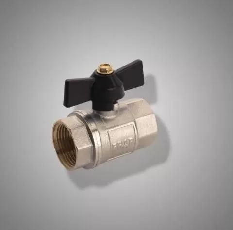 Кран шаровый латун.никел.бабочка F 211.04 (FR 211  1/2 F/F) (уп.24шт.) Frap