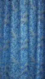 Штора для ванной тканевая синяя, 1221, "Залел" эконом, 170-180*200